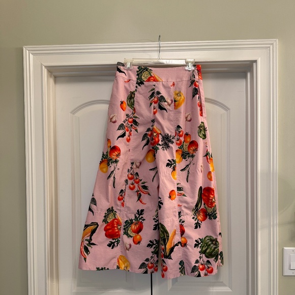 🍅 Maeve by Anthropologie High-Rise Printed Crop Wide-Leg Pants - Size 6 - Picture 4 of 7